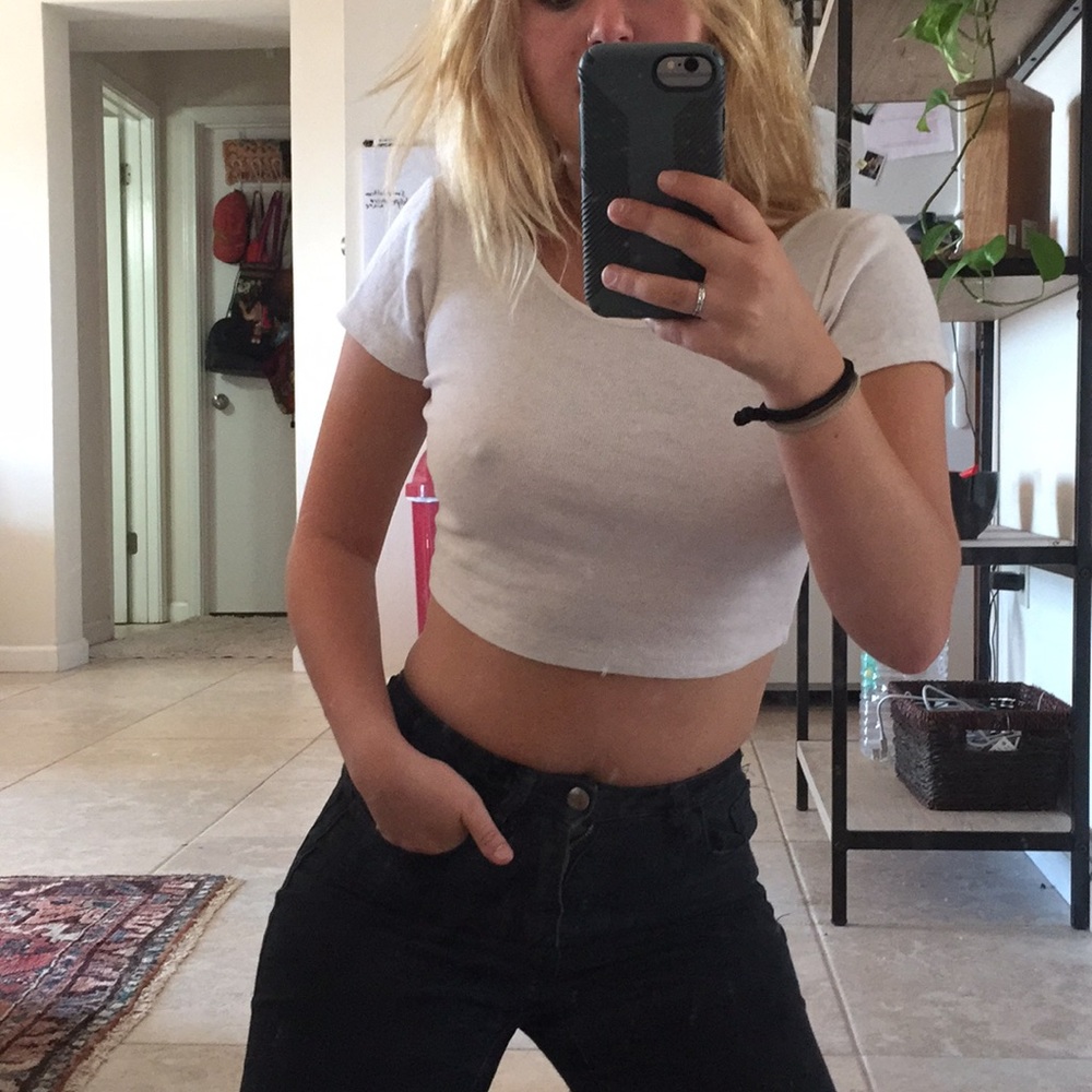 Brandy Melville Cream Crop Top